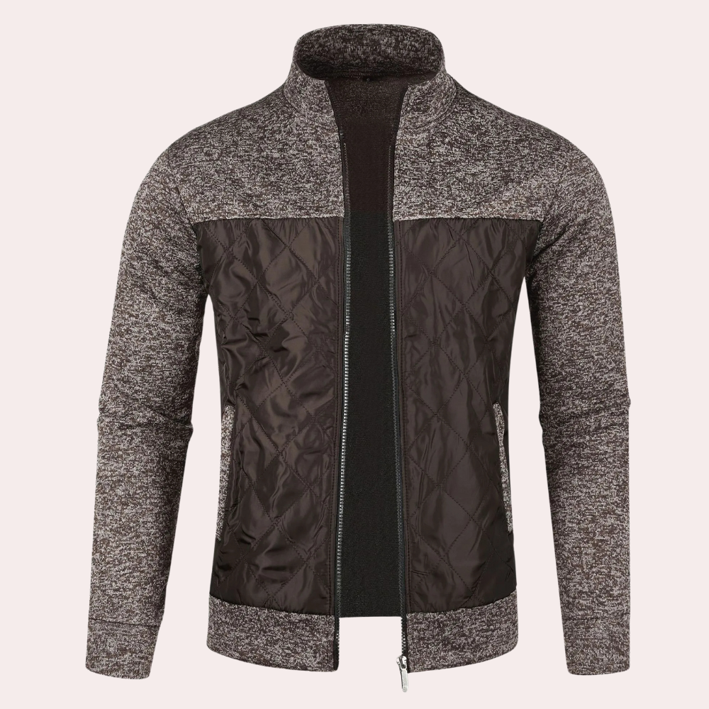 Image of Heren Gewatteerde Zip-Up Jas