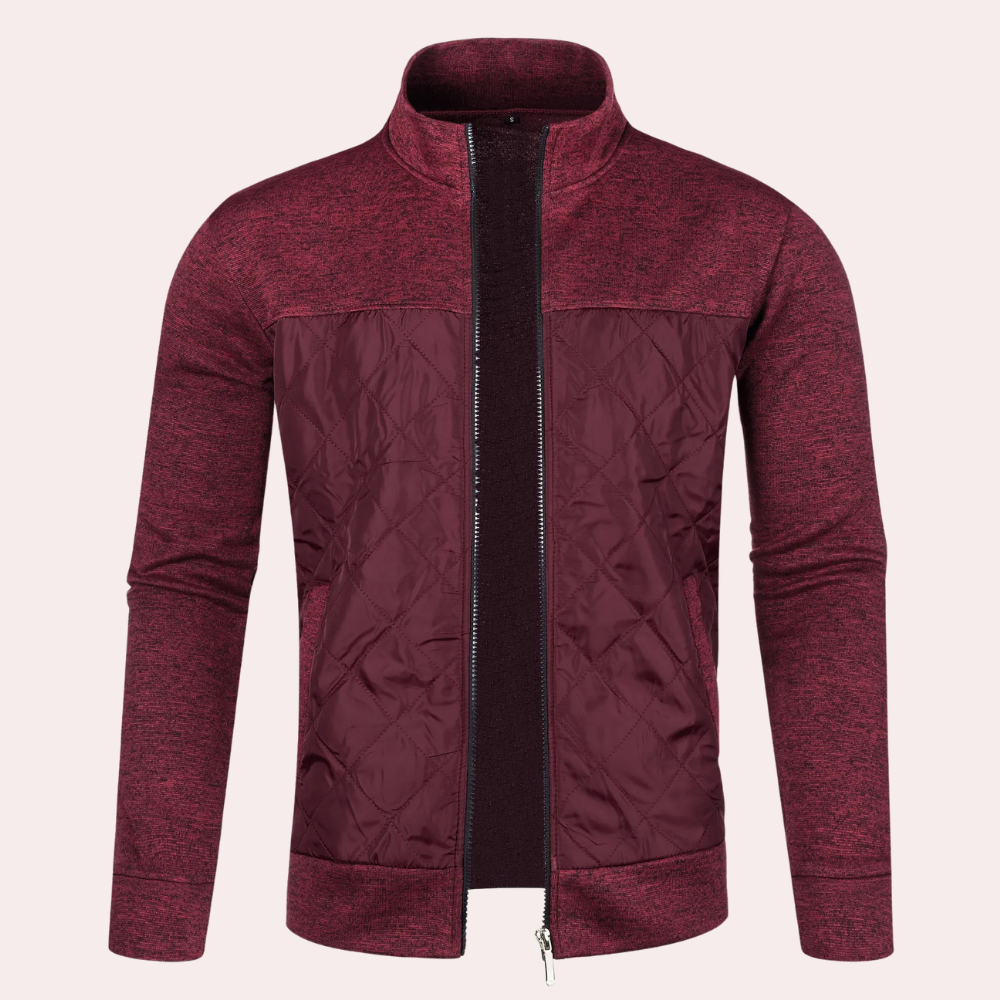 Image of Heren Gewatteerde Zip-Up Jas