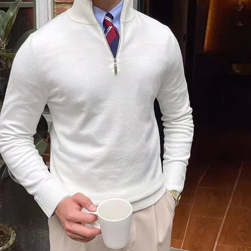 Image of Heren Half-Zip Mock Neck Trui