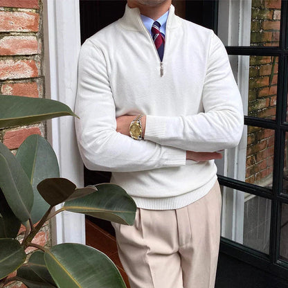 Image of Heren Half-Zip Mock Neck Trui