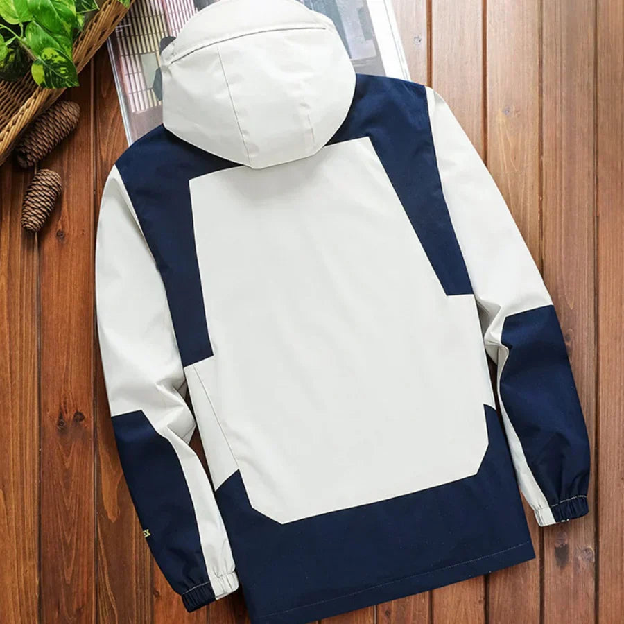 Image of Heren Hooded Color Block Jas