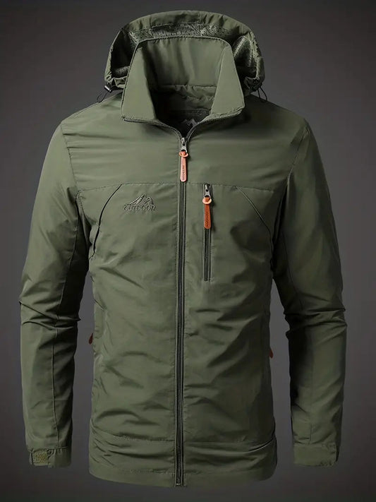 Image of Heren Hooded Volledige Rits Outdoor Jas