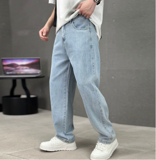 Image of Heren Loose Fit Straight Leg Jeans