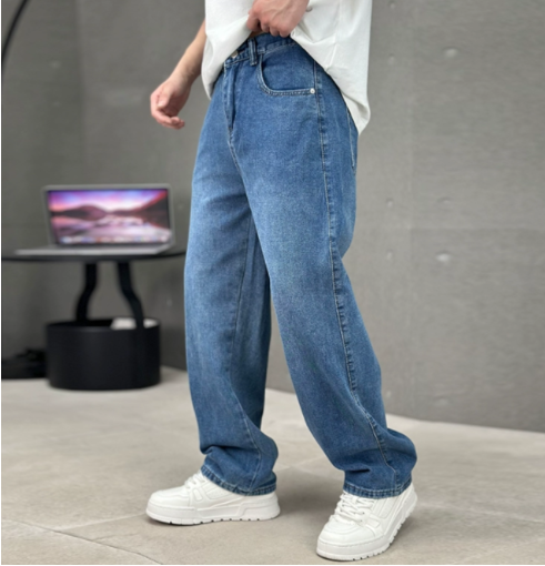 Image of Heren Loose Fit Straight Leg Jeans
