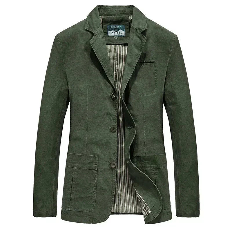Heren najaarsjas in vintage en militaire stijl
