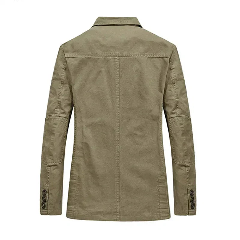 Heren najaarsjas in vintage en militaire stijl