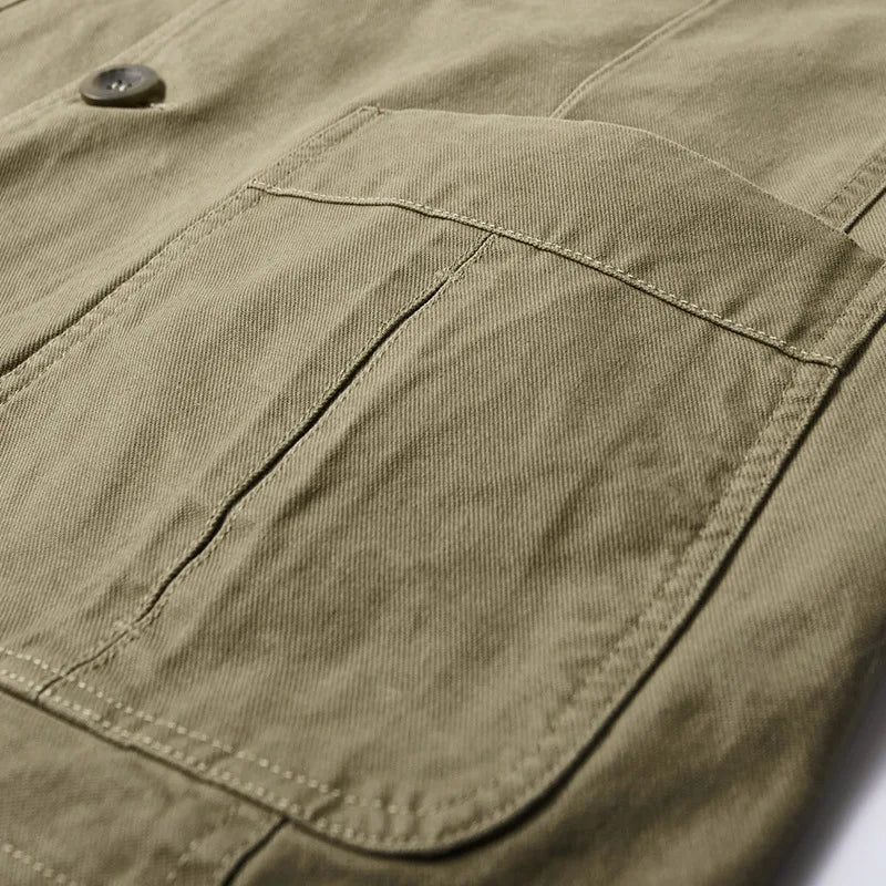 Heren najaarsjas in vintage en militaire stijl