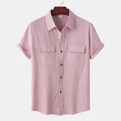 Image of Heren Overhemd met Korte Mouwen en Knopen
