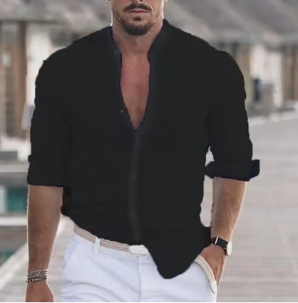 Image of Heren Overhemd met Lange Mouwen en Knoopsluiting