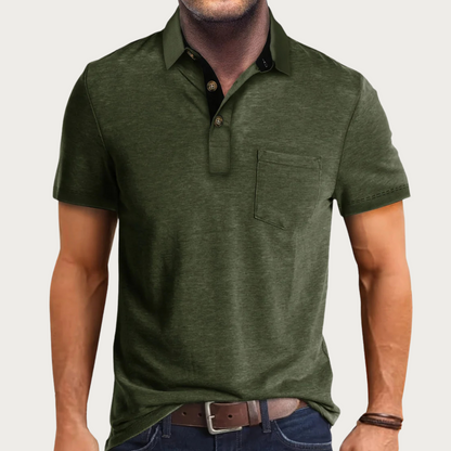 Image of Heren Pocket Polo Shirt met Korte Mouwen