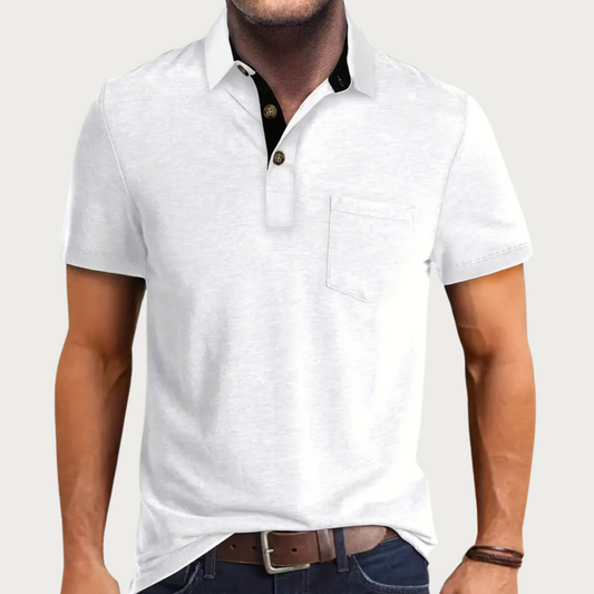 Image of Heren Pocket Polo Shirt met Korte Mouwen