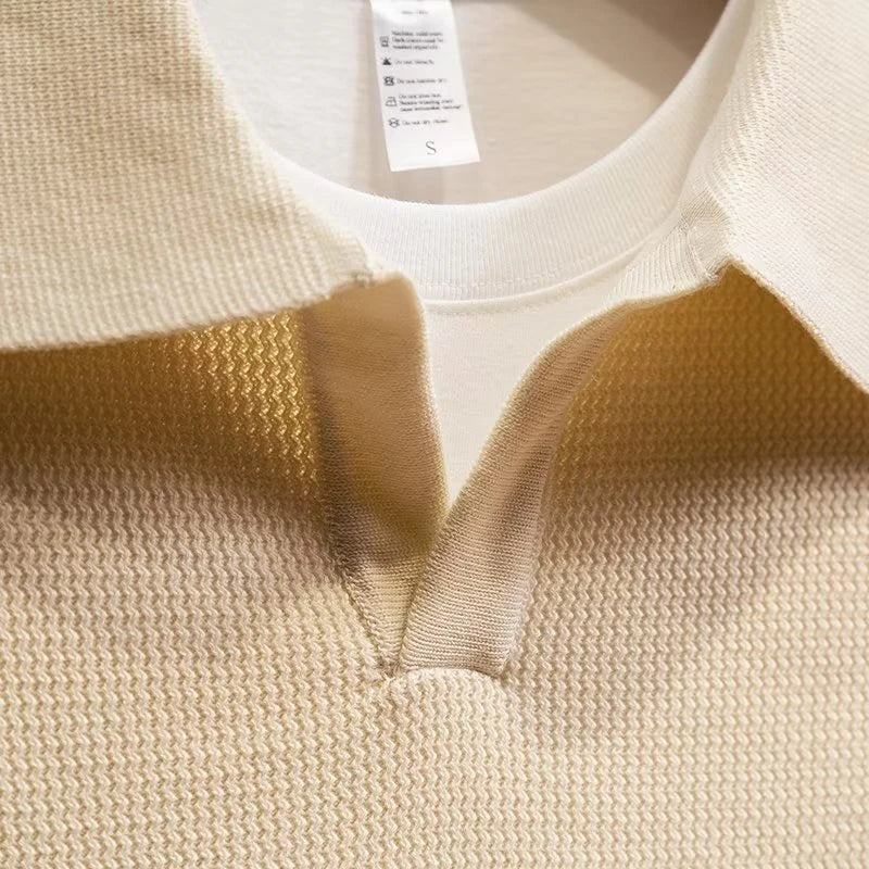 Image of Heren Polo Shirt Lange Mouw Relaxed Fit