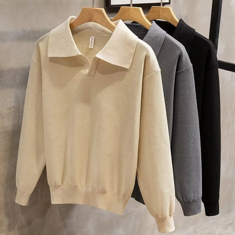 Image of Heren Polo Shirt Lange Mouw Relaxed Fit