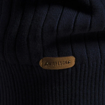 Image of Heren Quarter-Zip Geribbelde Gebreide Trui