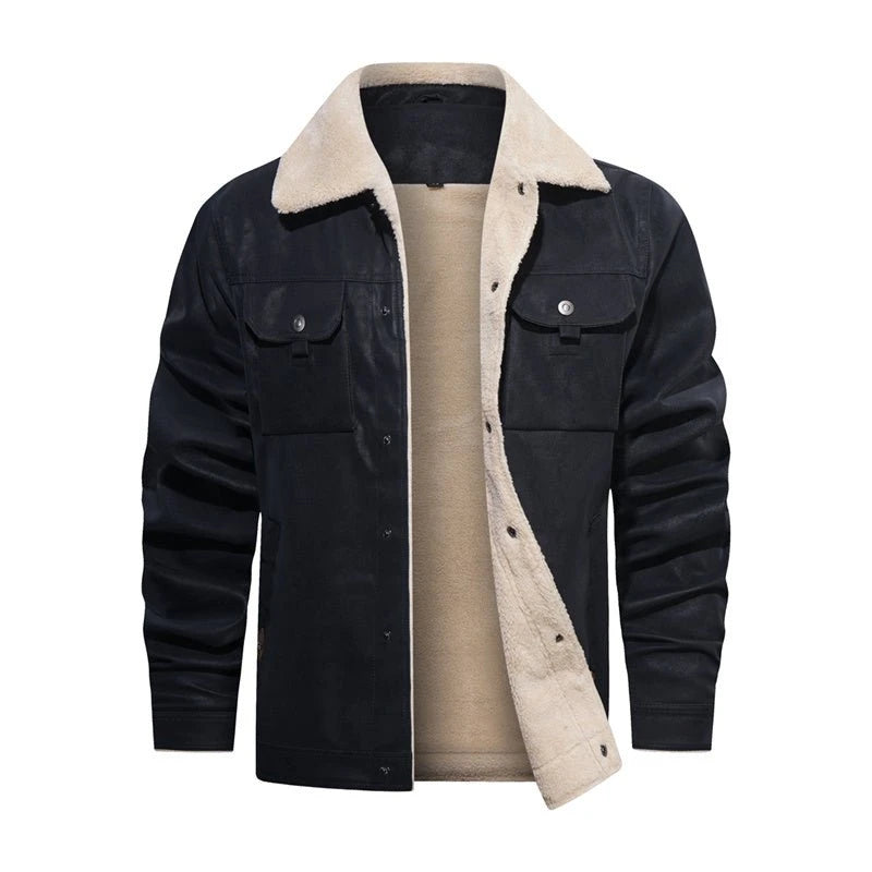 Image of Heren Sherpa Kraag Button-Down Jas