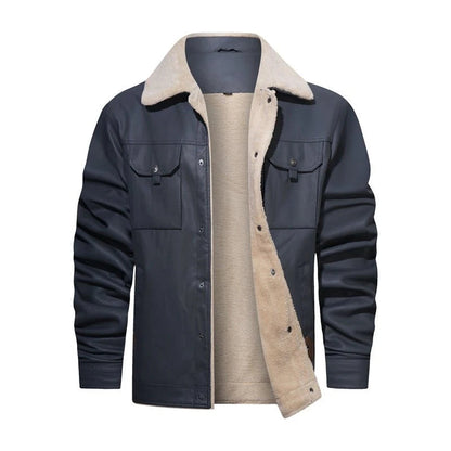 Image of Heren Sherpa Kraag Button-Down Jas