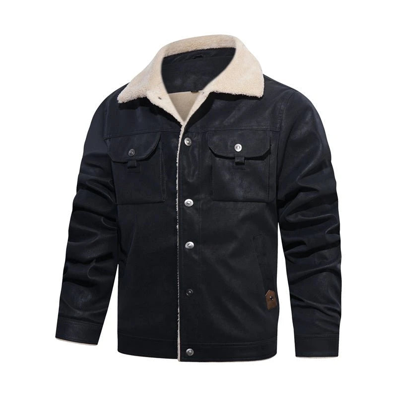 Image of Heren Sherpa Kraag Button-Down Jas