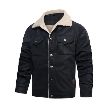 Image of Heren Sherpa Kraag Button-Down Jas