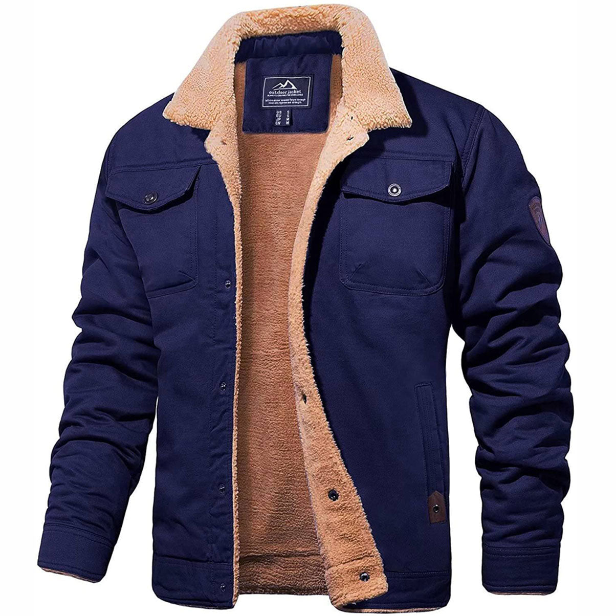Image of Heren Sherpa Kraag Casual Jas