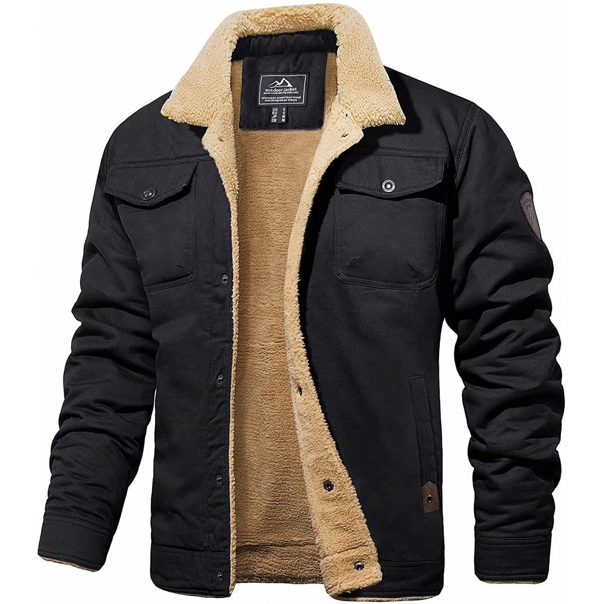 Image of Heren Sherpa Kraag Casual Jas