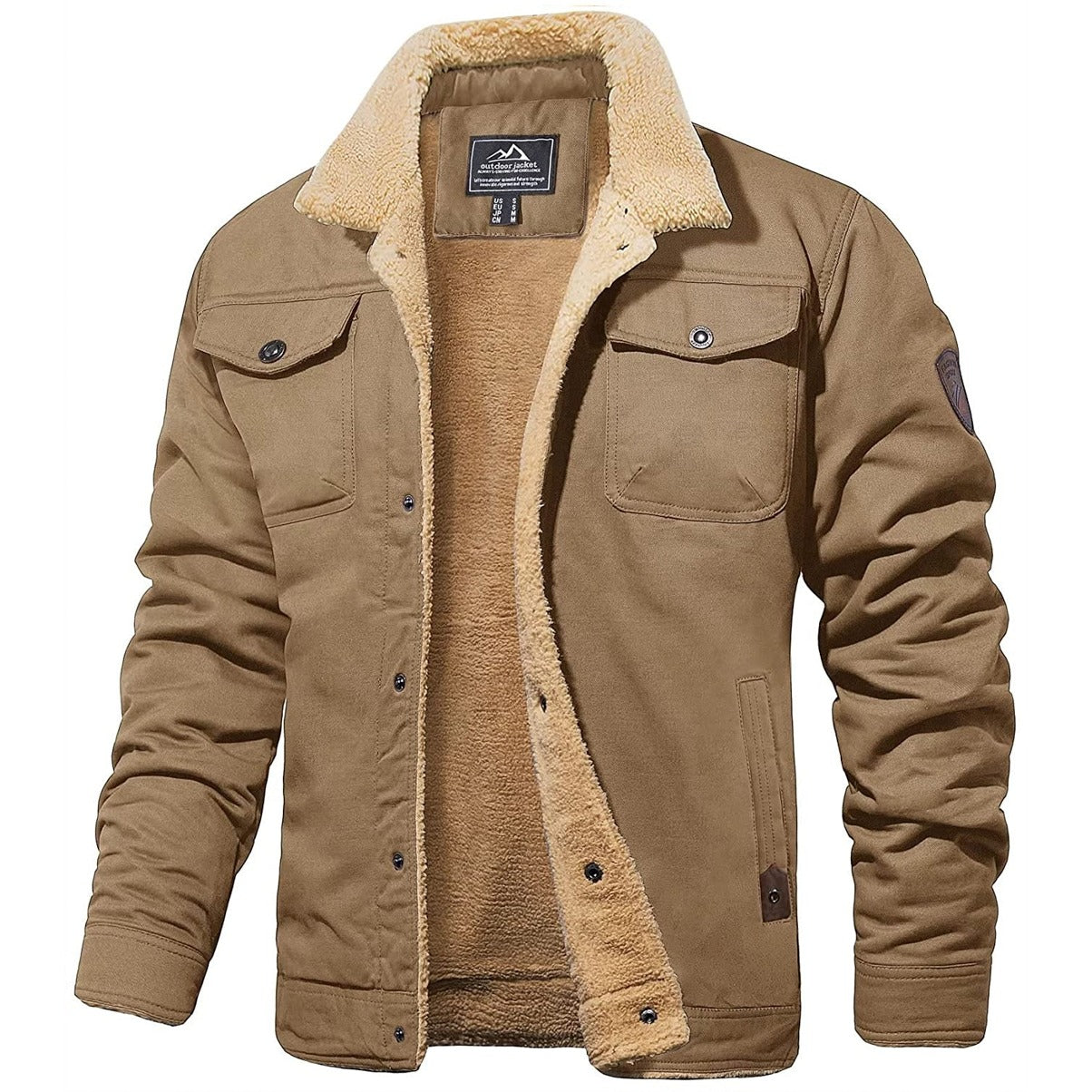 Image of Heren Sherpa Kraag Casual Jas