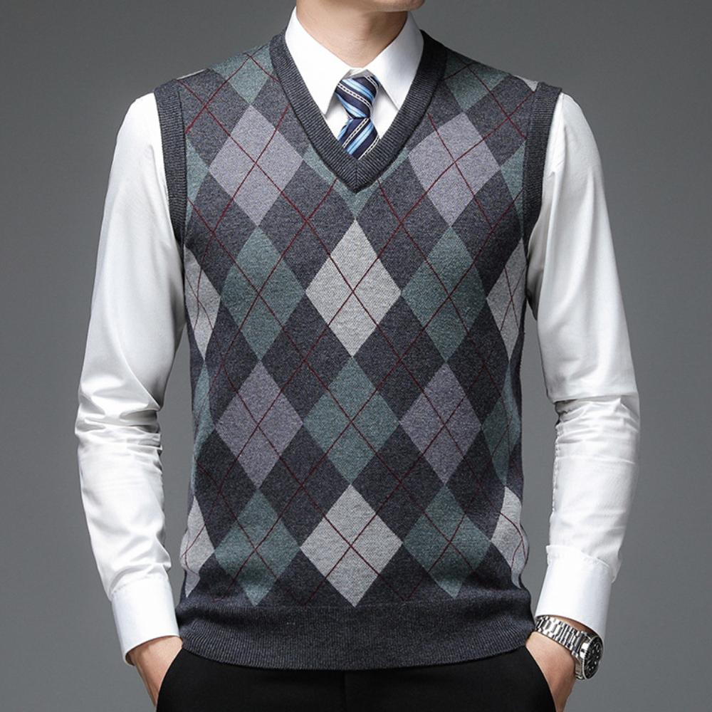 Heren spencer met argylepatroon