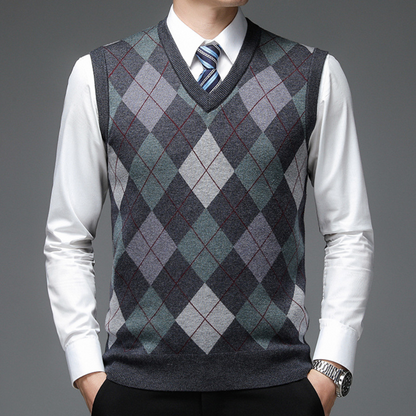 Heren spencer met argylepatroon