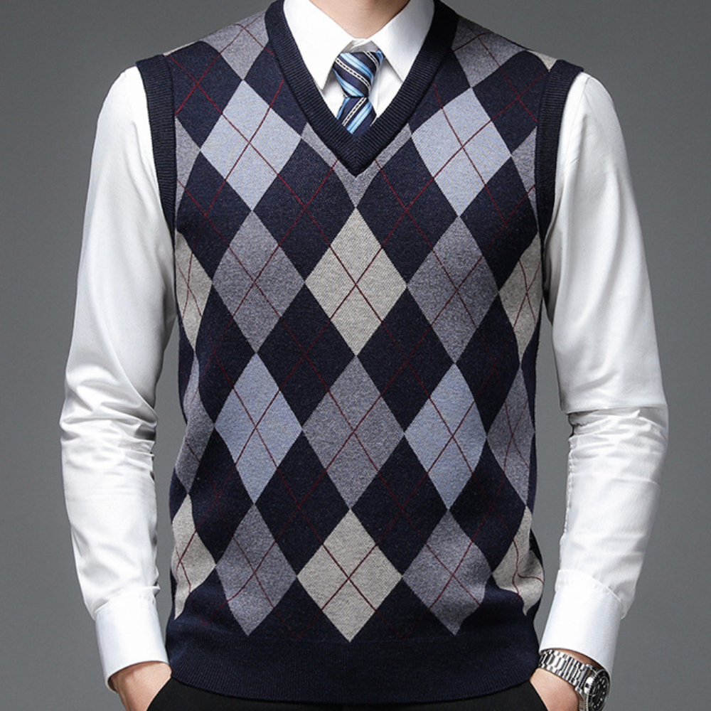 Heren spencer met argylepatroon