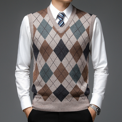 Heren spencer met argylepatroon