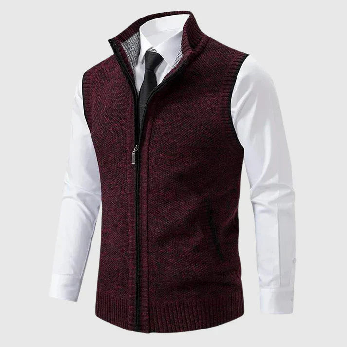 Image of Heren Sweater Vest met Volledige Rits