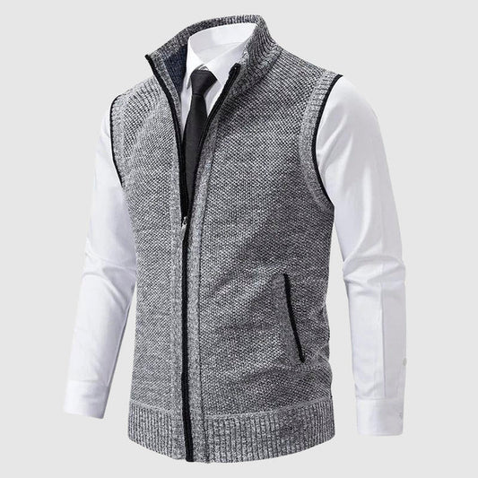 Image of Heren Sweater Vest met Volledige Rits