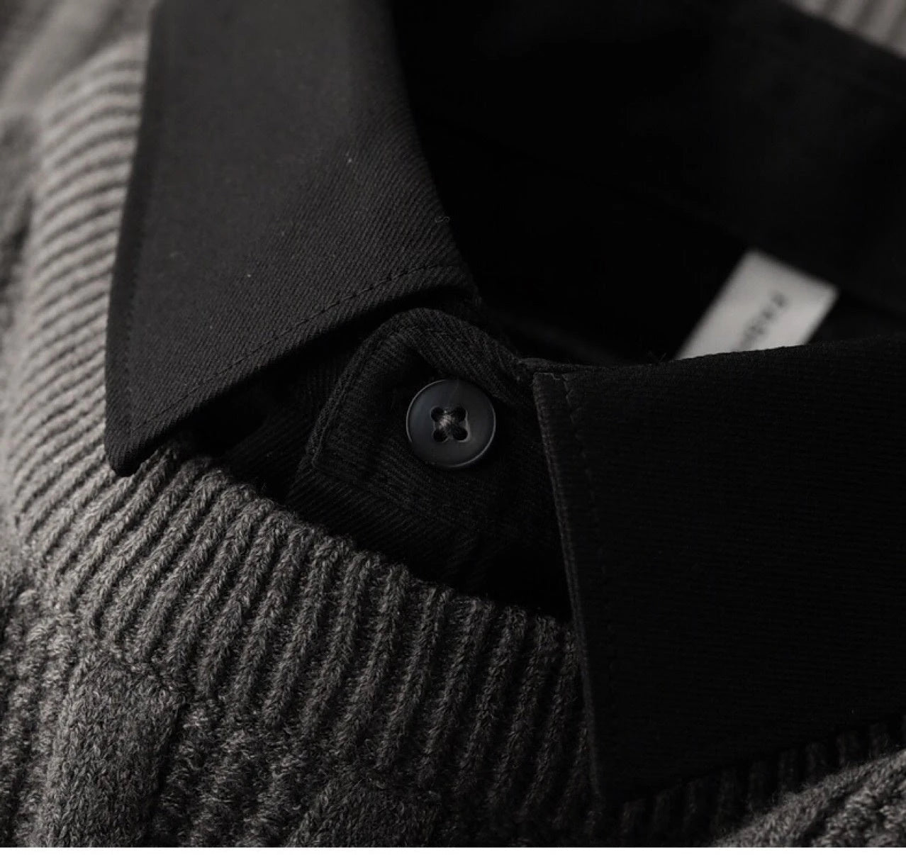 Image of Heren Trui met Kraag van Geribd Gebreid Materiaal