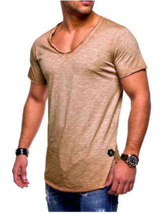 Image of Heren V-hals Slim-Fit T-shirt