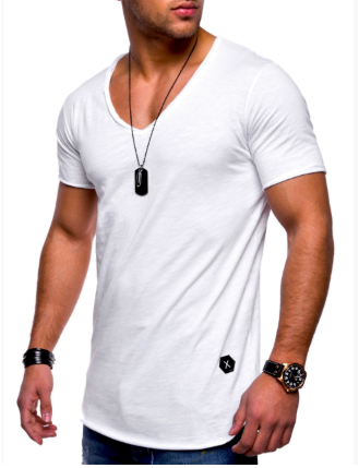 Image of Heren V-hals Slim-Fit T-shirt