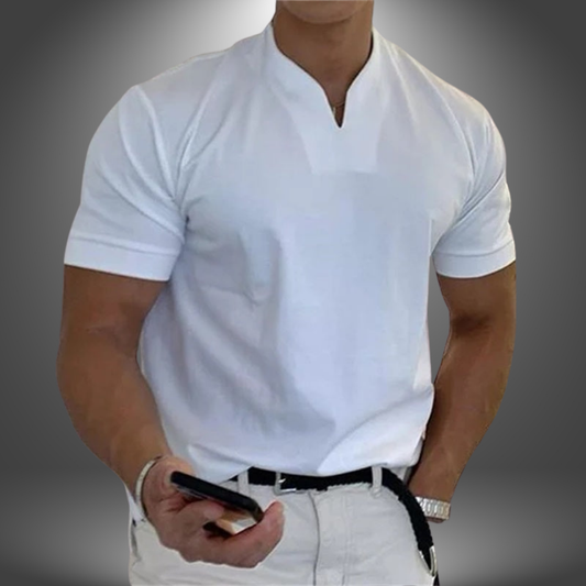Image of Heren V-hals T-shirt met Korte Mouwen