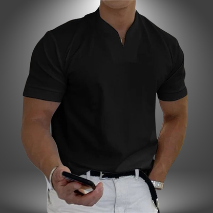 Image of Heren V-hals T-shirt met Korte Mouwen