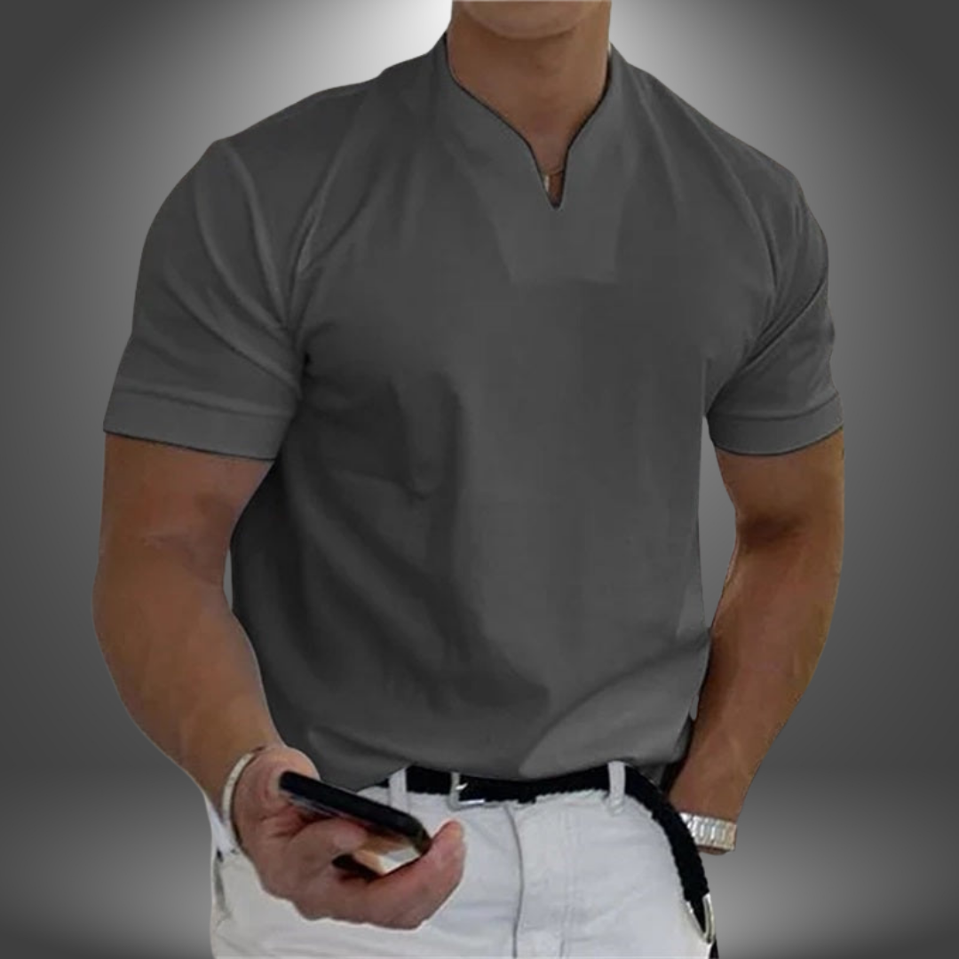 Image of Heren V-hals T-shirt met Korte Mouwen