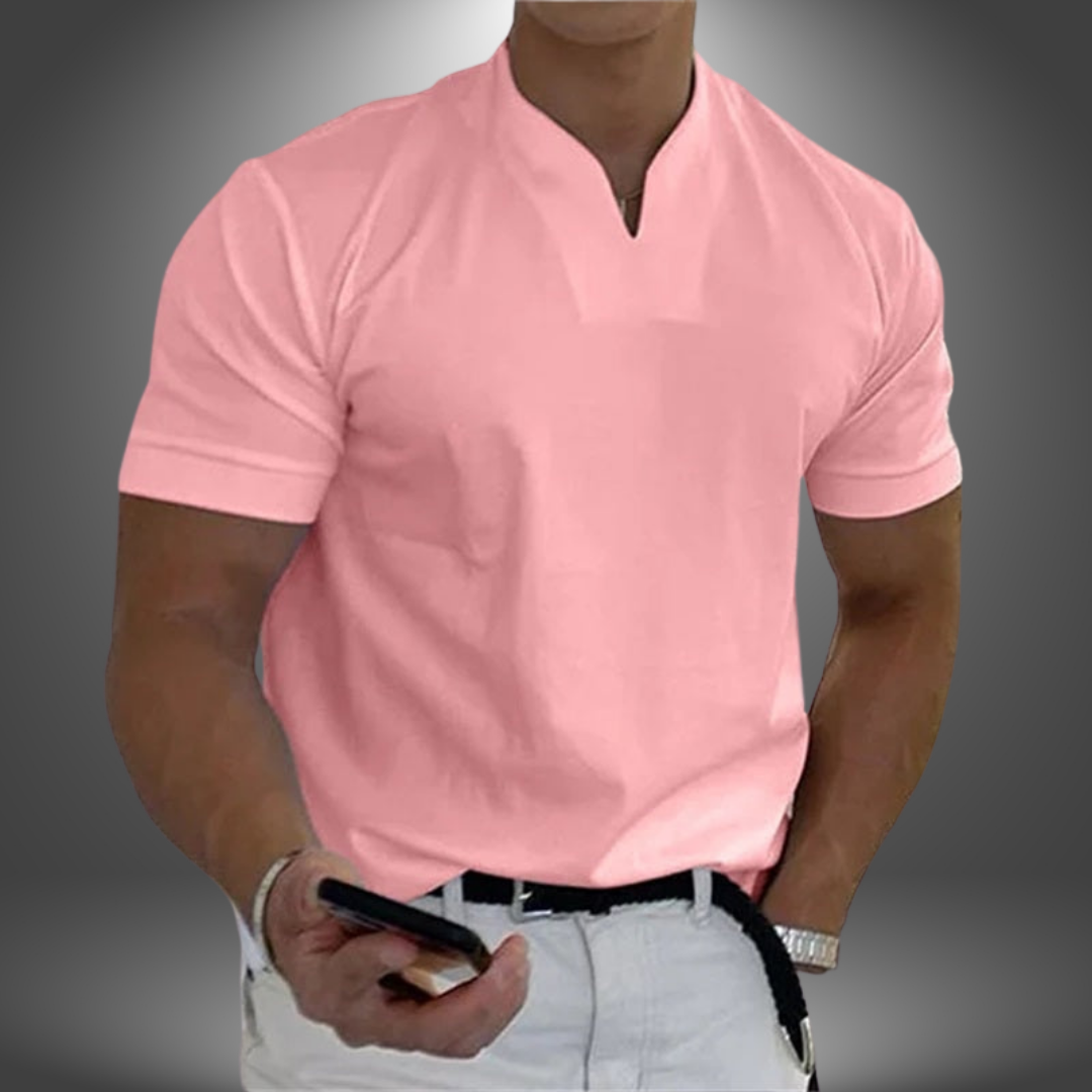 Image of Heren V-hals T-shirt met Korte Mouwen