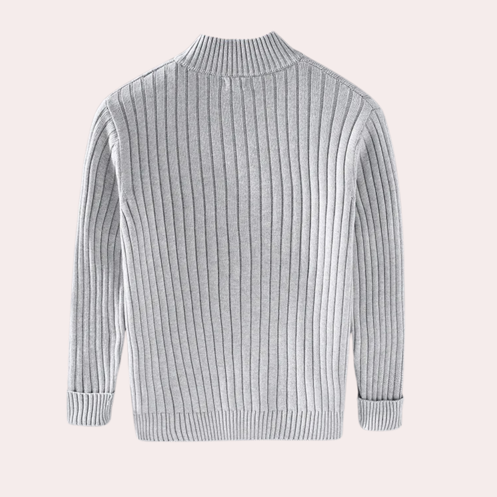 Image of Heren Zip-Up Ribgebreid Jas