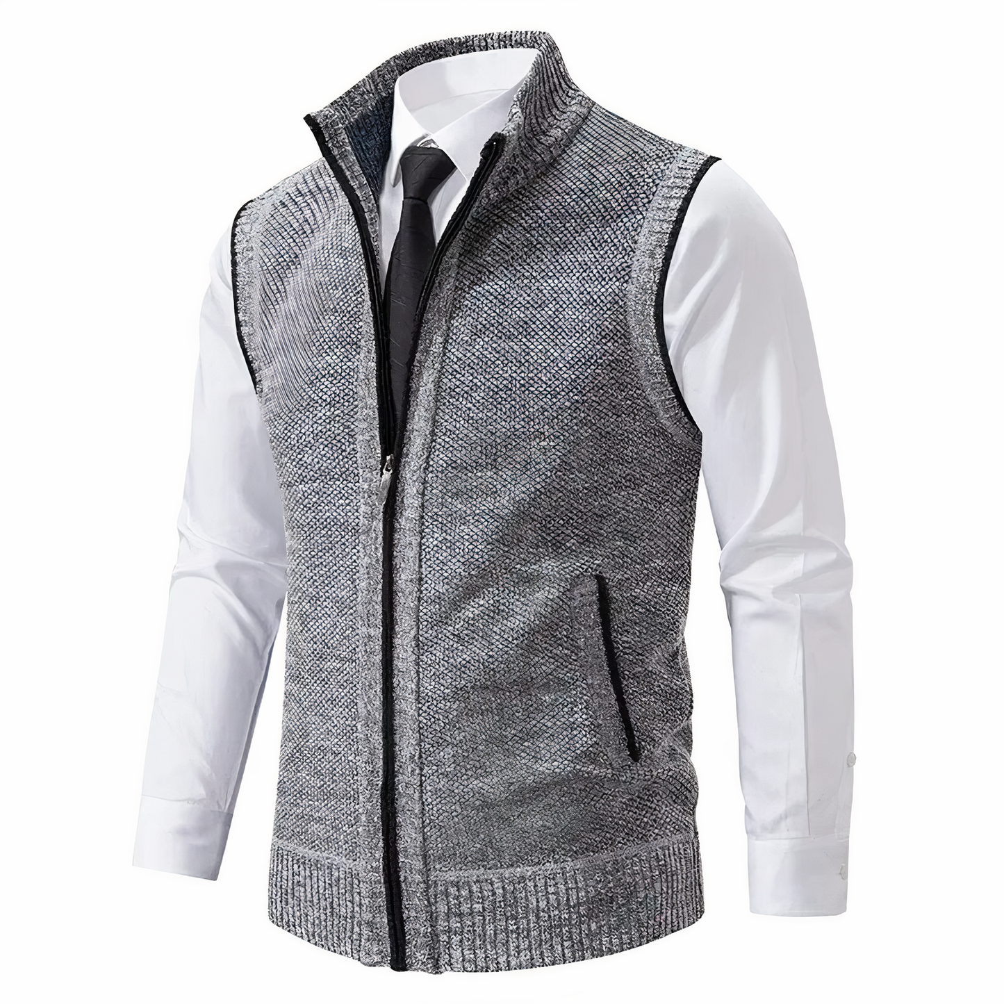 Image of Heren Zip Up Sweater Vest