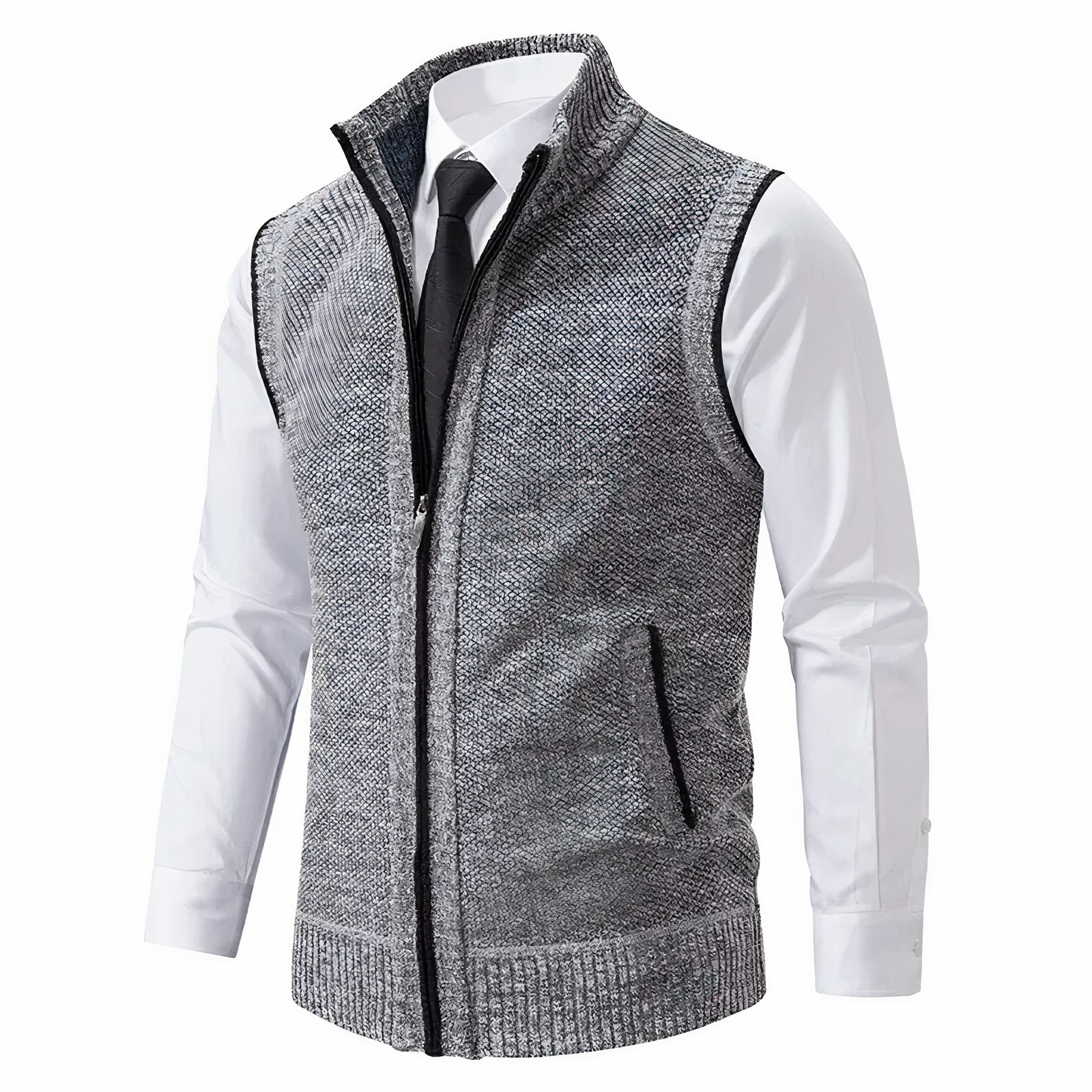 Image of Heren Zip Up Sweater Vest