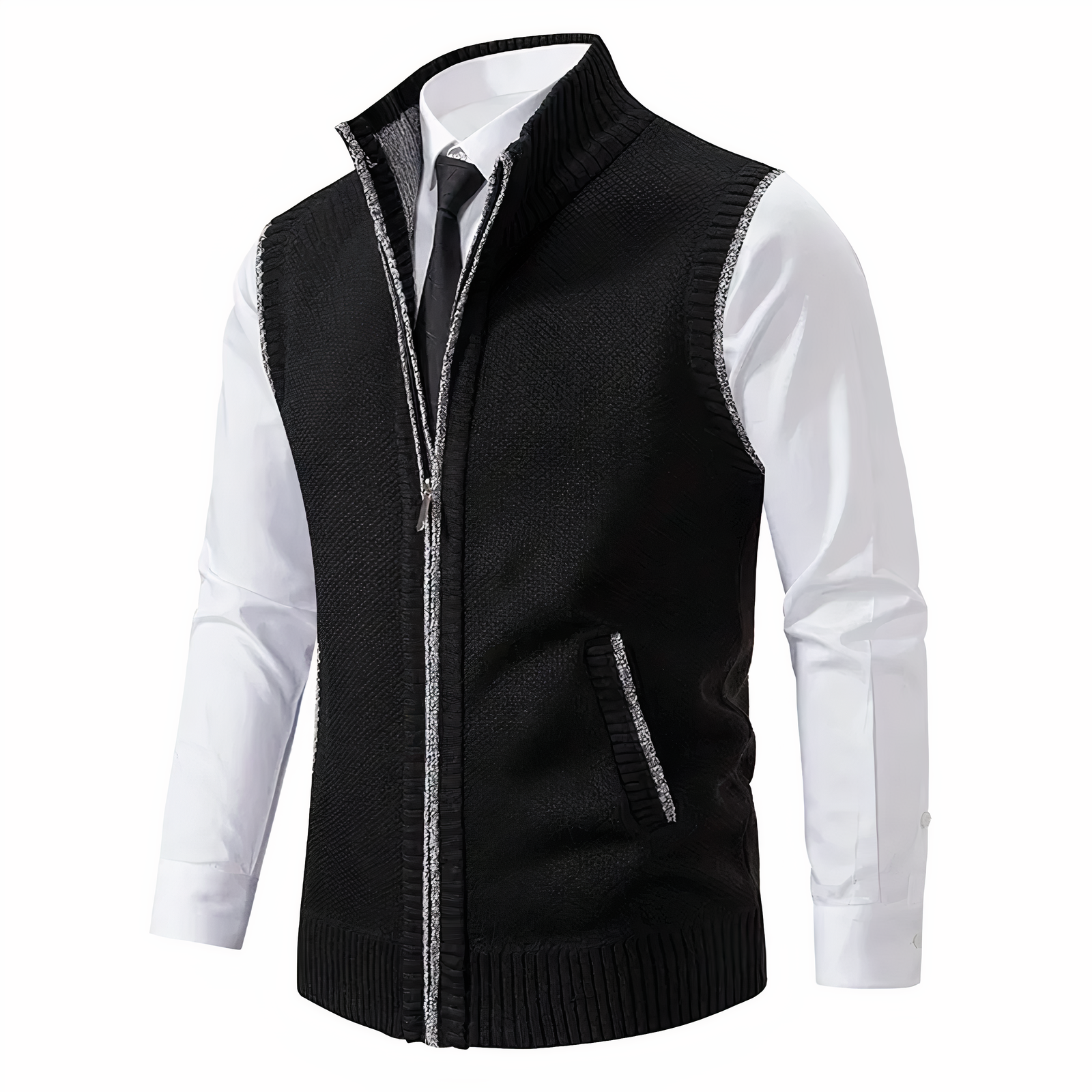 Image of Heren Zip Up Sweater Vest