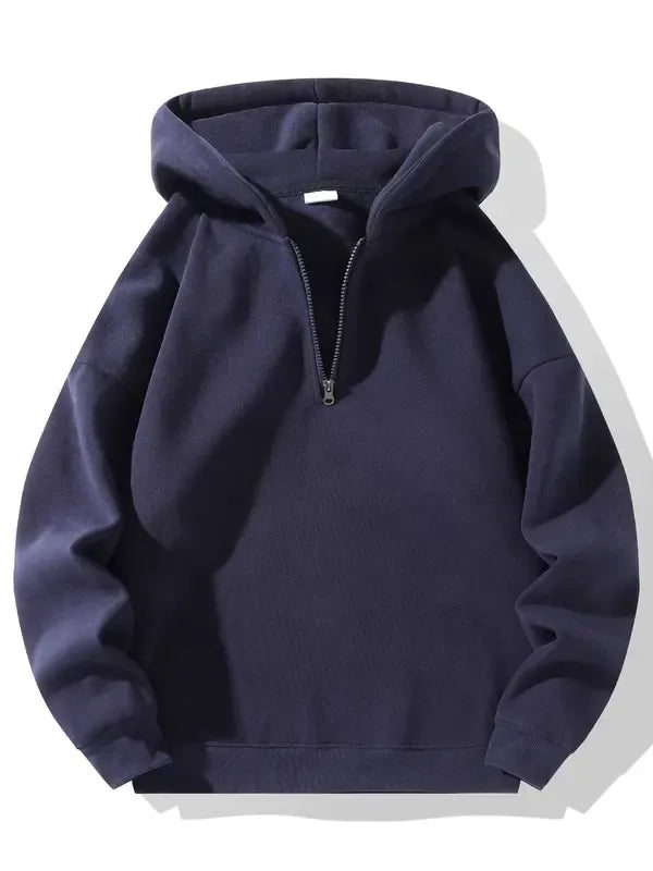 Herenhoodie met korte ritssluiting