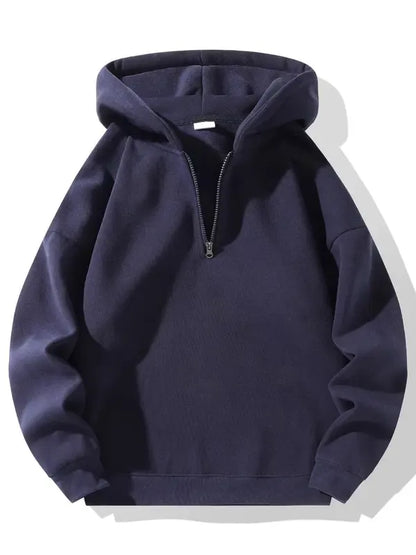 Herenhoodie met korte ritssluiting