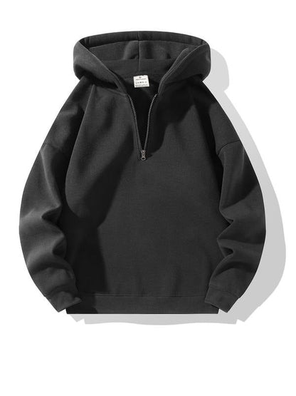 Herenhoodie met korte ritssluiting