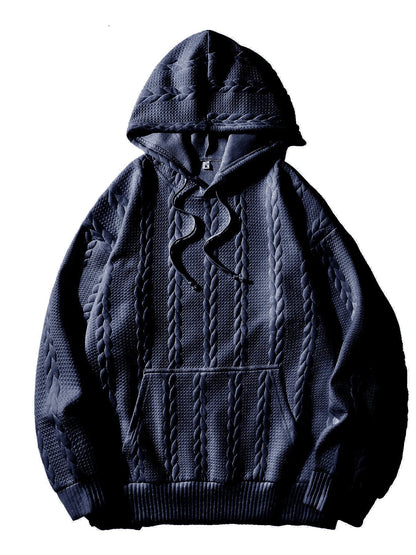 Herenhoodie met structuurpatroon