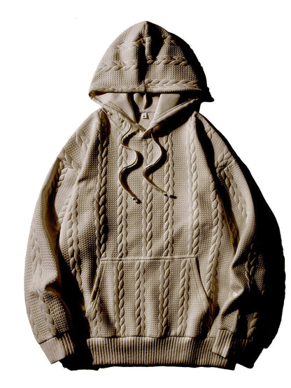 Herenhoodie met structuurpatroon