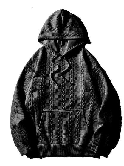 Herenhoodie met structuurpatroon