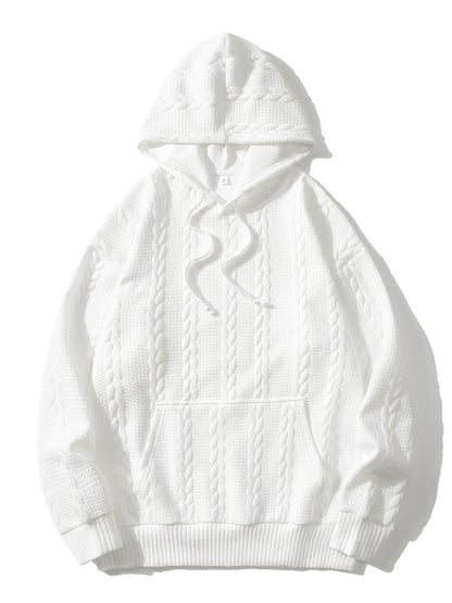 Herenhoodie met structuurpatroon
