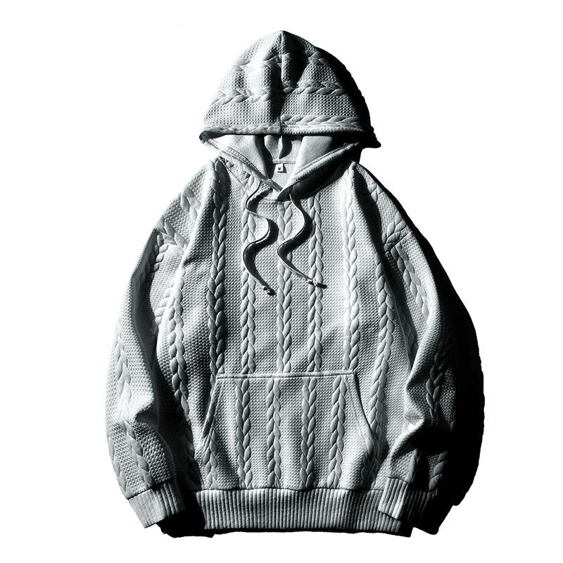 Herenhoodie met structuurpatroon